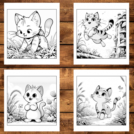 Carte de colorat antistres , 25 de ilustratii Pisicute Kawaii, 56 pagini [2]