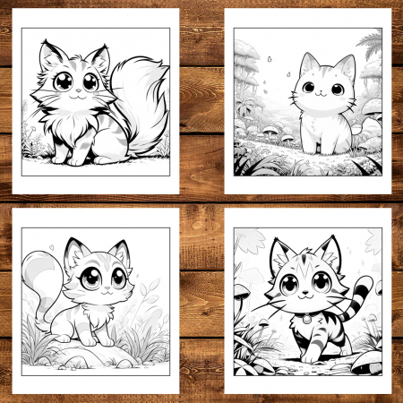 Carte de colorat antistres , 25 de ilustratii Pisicute Kawaii, 56 pagini [3]