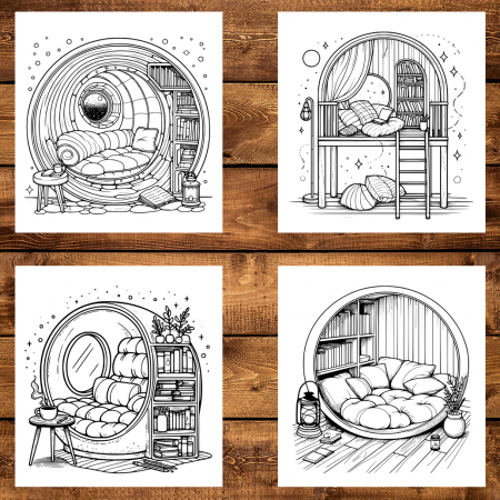 Carte de colorat antistres , 30 de ilustratii Coltisoare Cozy, 66 pagini [3]