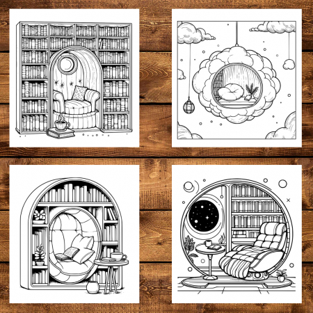 Carte de colorat antistres , 30 de ilustratii Coltisoare Cozy, 66 pagini [2]