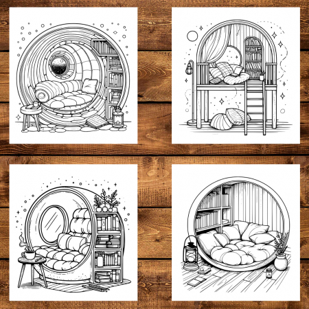 Carte de colorat antistres , 30 de ilustratii Coltisoare Cozy, 66 pagini [3]