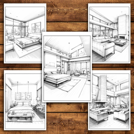 Carte de colorat antistres , 30 de ilustratii Design interior - Volumul II, 66 pagini [4]