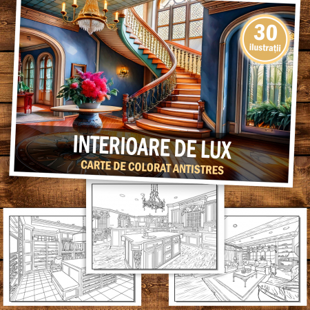 Carte de colorat antistres , 30 de ilustratii Interioare de Lux, 66 pagini [1]