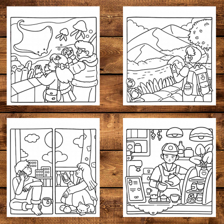 Carte de colorat antistres , 35 de ilustratii Chill Moments, 76 pagini [2]