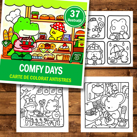 Carte de colorat antistres , 37 de ilustratii Comfy Days, 106 pagini [1]