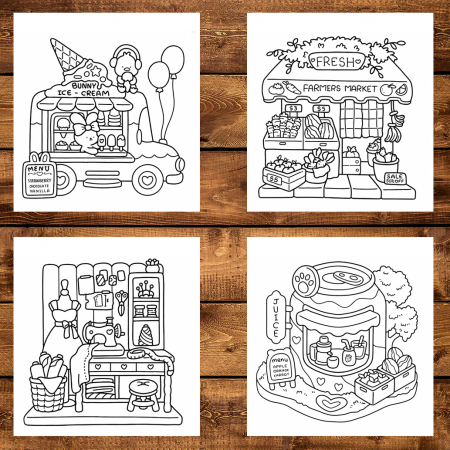 Carte de colorat antistres , 38 de ilustratii Little Corner, 82 pagini [2]