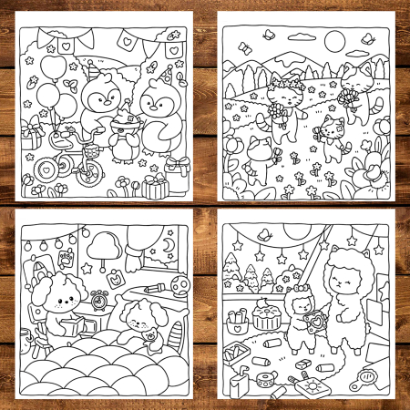 Carte de colorat antistres , 39 de ilustratii Furry & Fun, 84 pagini [2]