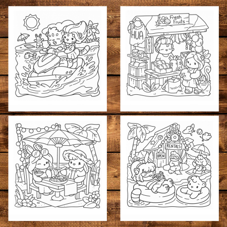 Carte de colorat antistres , 40 de ilustratii Cozy Hawaii, 86 pagini [2]