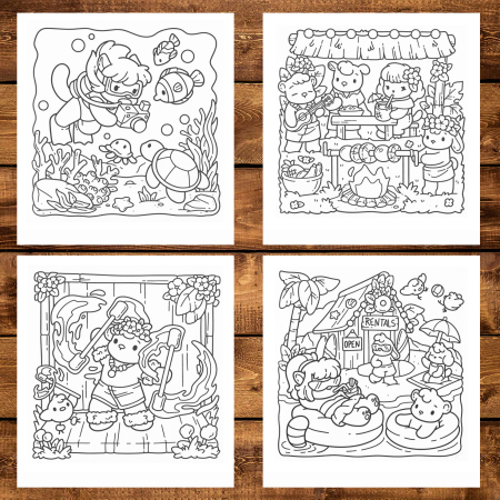 Carte de colorat antistres , 40 de ilustratii Cozy Hawaii, 86 pagini [3]