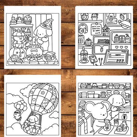 Carte de colorat antistres , 40 de ilustratii Cozy Hygge Friends, 86 pagini [3]