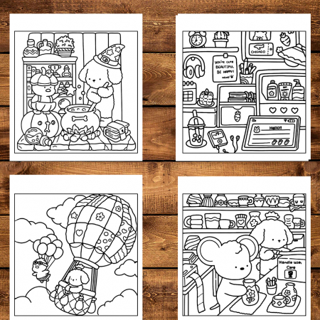 Carte de colorat antistres , 40 de ilustratii Cozy Hygge Friends, 86 pagini [3]