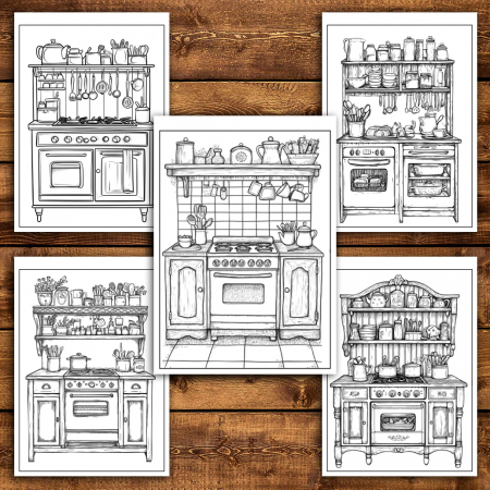 Carte de colorat antistres , 40 de ilustratii Cozy Kitchen, 86 pagini [4]
