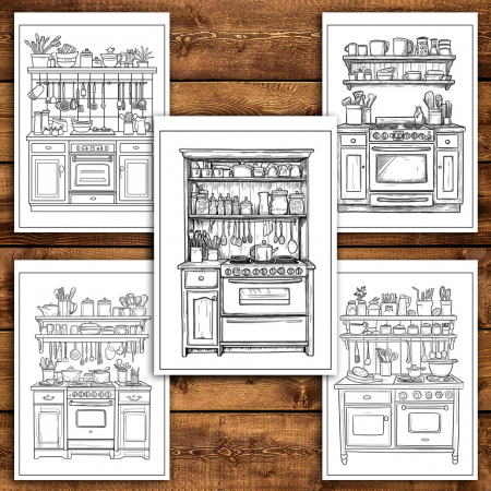 Carte de colorat antistres , 40 de ilustratii Cozy Kitchen, 86 pagini [3]