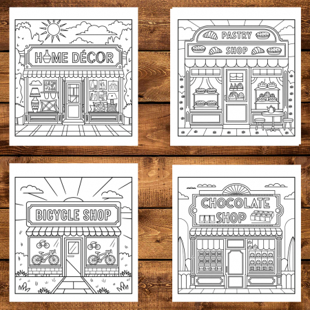 Carte de colorat antistres , 40 de ilustratii Cozy Little Hygge Shops, 86 pagini [3]