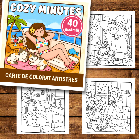 Carte de colorat antistres , 40 de ilustratii Cozy Minutes, 86 pagini [1]