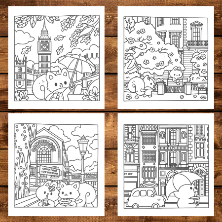 Carte de colorat antistres , 40 de ilustratii Cute London, 96 pagini [2]