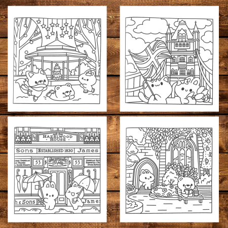 Carte de colorat antistres , 40 de ilustratii Cute London, 96 pagini [3]