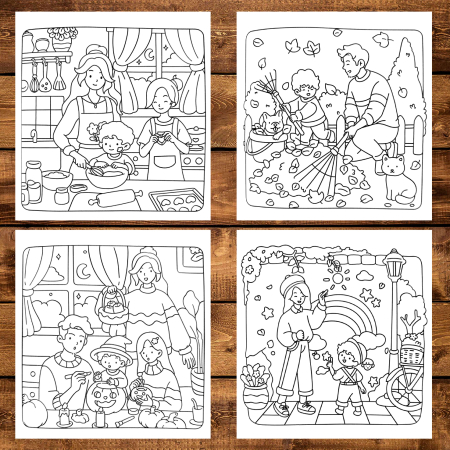 Carte de colorat antistres , 40 de ilustratii Family Moments, 86 pagini [3]