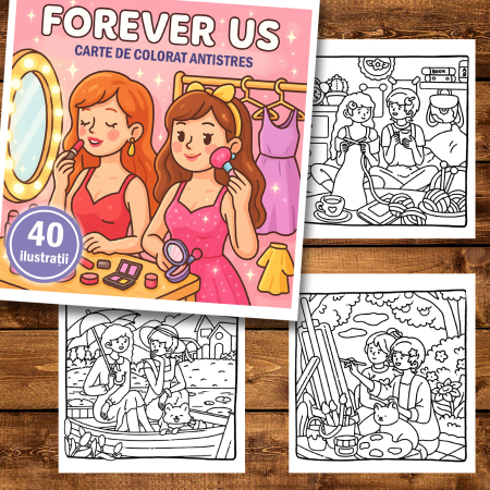 Carte de colorat antistres , 40 de ilustratii Forever Us, 86 pagini [1]