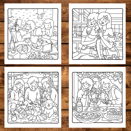 Carte de colorat antistres , 40 de ilustratii Girl Bestie, 86 pagini [3]