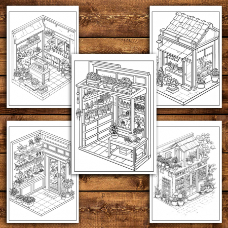 Carte de colorat antistres , 40 de ilustratii Pocket House - Florarie, 86 pagini [3]
