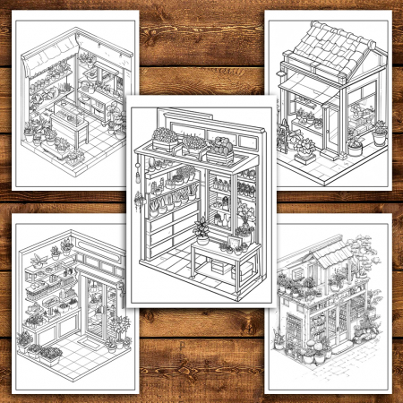 Carte de colorat antistres , 40 de ilustratii Pocket House - Florarie, 86 pagini [3]