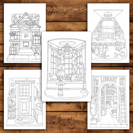 Carte de colorat antistres , 40 de ilustratii Relaxing Corner, 86 pagini [4]