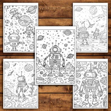 Carte de colorat antistres , 40 de ilustratii Robotei, 86 pagini [3]