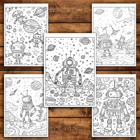 Carte de colorat antistres , 40 de ilustratii Robotei, 86 pagini [3]