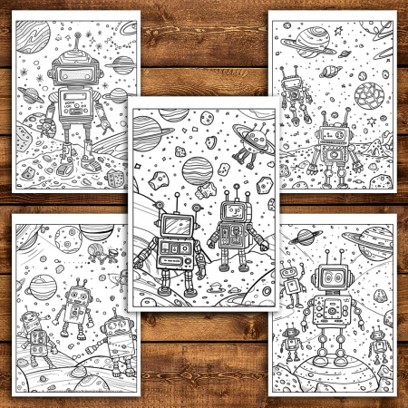 Carte de colorat antistres , 40 de ilustratii Robotei, 86 pagini [4]