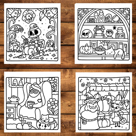 Carte de colorat antistres , 40 de ilustratii Spooky Hygge, 86 pagini [3]