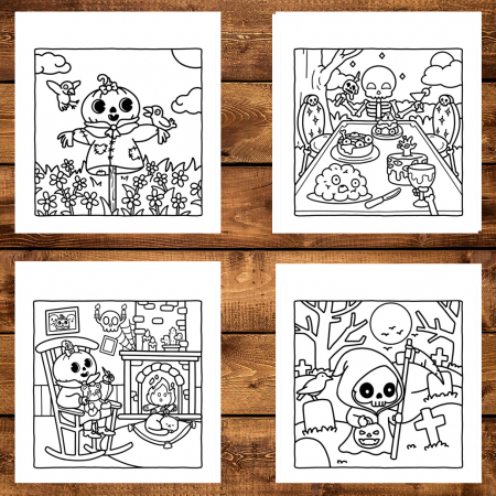 Carte de colorat antistres , 40 de ilustratii Spooky Vibes, 86 pagini [3]