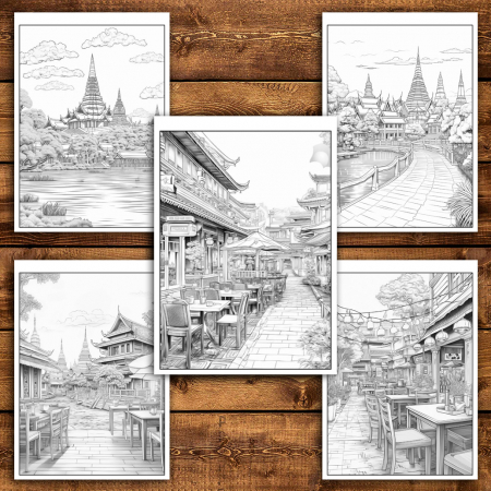 Carte de colorat antistres , 40 de ilustratii Thailanda, 86 pagini [3]