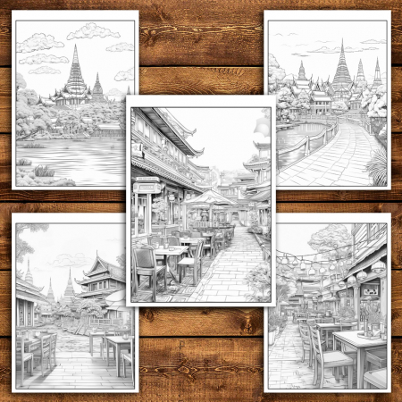 Carte de colorat antistres , 40 de ilustratii Thailanda, 86 pagini [3]