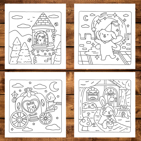 Carte de colorat antistres , 41 de ilustratii Cuddly Stories, 88 pagini [3]