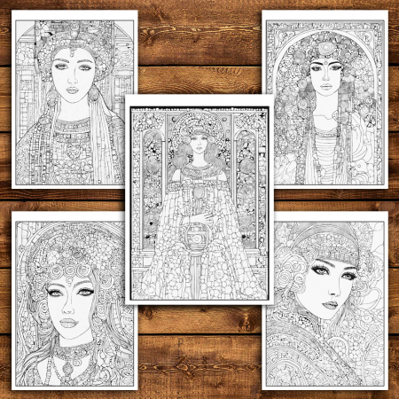 Carte de colorat antistres , 42 de ilustratii Inspiratii de la Gustav Klimt - Volumul II, 88 pagini [3]