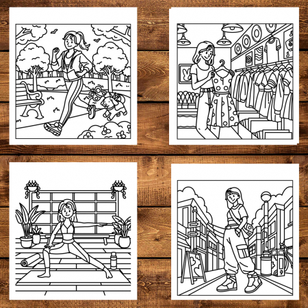 Carte de colorat antistres , 44 de ilustratii  Girl Days, 94 pagini [3]