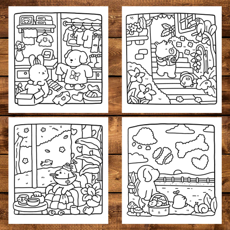 Carte de colorat antistres , 44 de ilustratii Sweet Paw Life, 94 pagini [2]