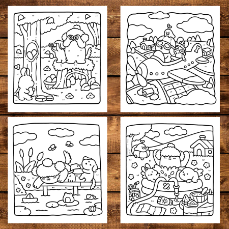 Carte de colorat antistres , 44 de ilustratii Sweet Paw Life, 94 pagini [3]