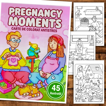 Carte de colorat antistres , 45 de ilustratii Pregnancy Moments, 96 pagini [1]