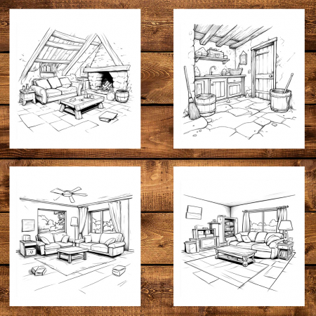 Carte de colorat antistres , 45 de ilustratii Simple Homes, 96 pagini [2]