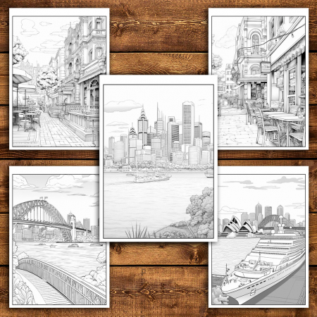 Carte de colorat antistres , 45 de ilustratii Sydney, 96 pagini [4]