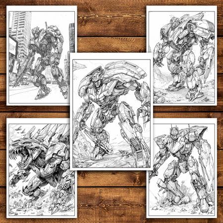 Carte de colorat antistres , 45 de ilustratii Transformers, 96 pagini [3]