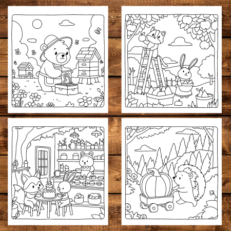 Carte de colorat antistres , 46 de ilustratii Woodland Friends, 96 pagini [3]