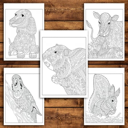 Carte de colorat antistres, 50 de ilustratii Animale Mandala - Editia Premium - Volumul I [3]