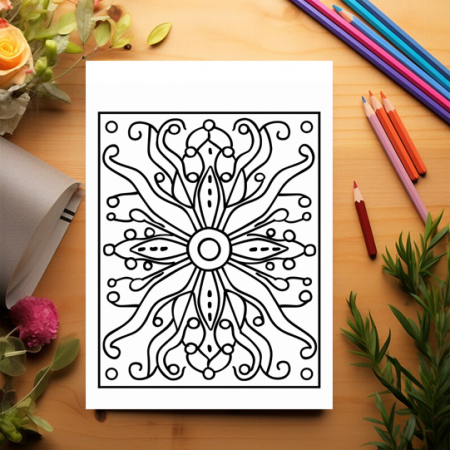 Carte de colorat antistres , 50 de ilustratii Boho Folk Flowers, 106 pagini [2]