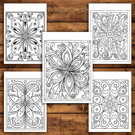 Carte de colorat antistres , 50 de ilustratii Boho Folk Flowers, 106 pagini [3]