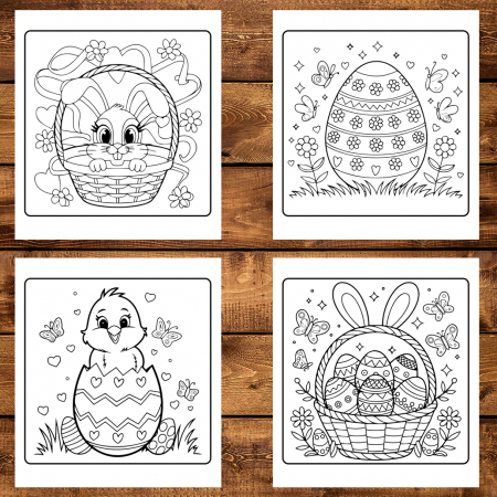 Carte de colorat antistres , 50 de ilustratii Bold and Easy Easter, 106 pagini [2]