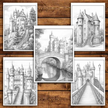 Carte de colorat antistres , 50 de ilustratii Castele Scotiene, 106 pagini [3]