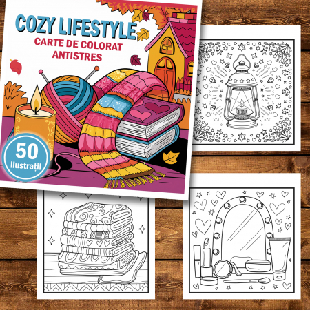 Carte de colorat antistres , 50 de ilustratii Cozy Lifestyle, 106 pagini [1]